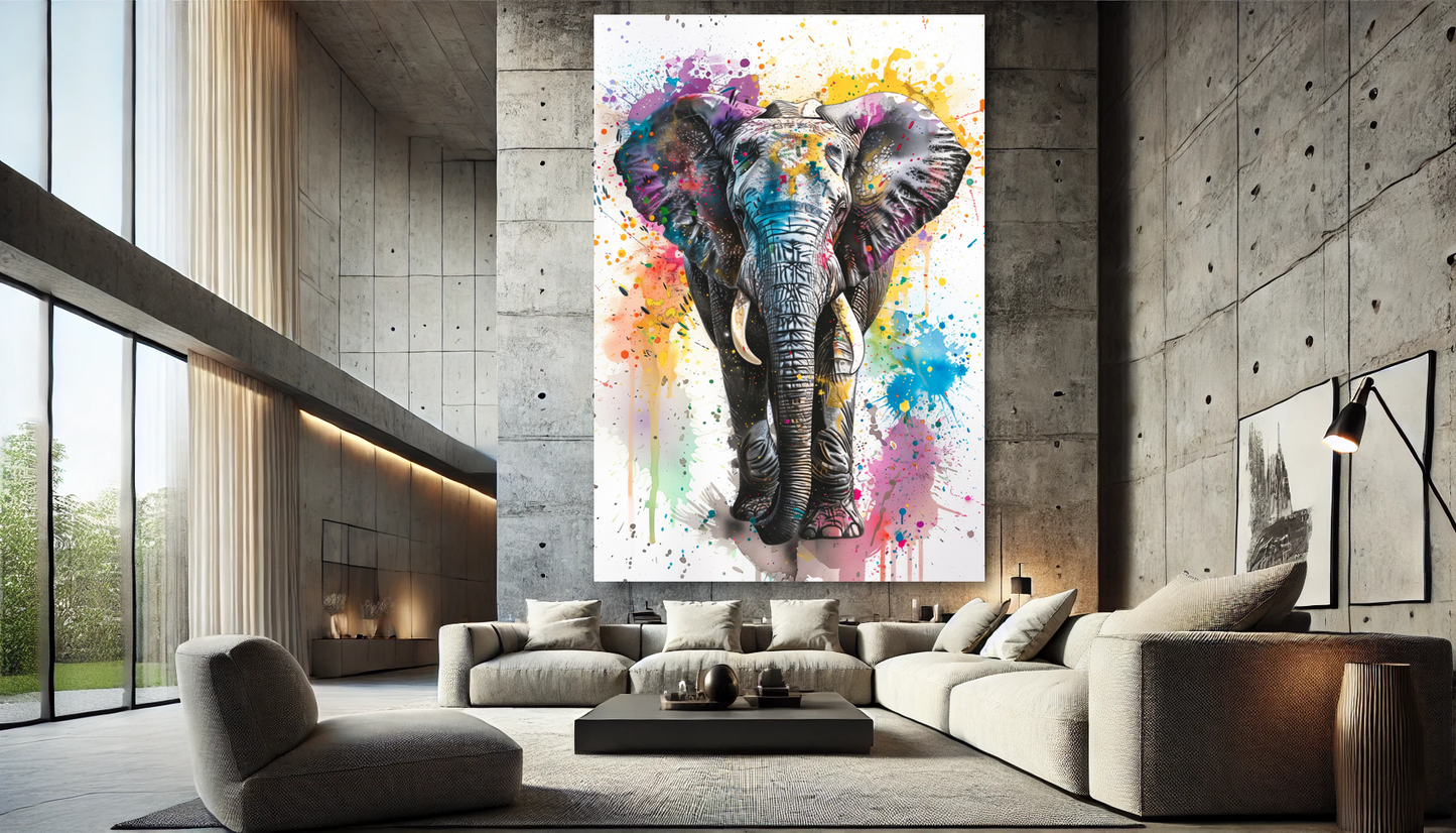 Tableau Pop Art "Elephant Pictural" (format rectangulaire)