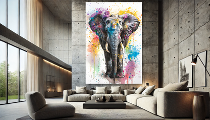 Tableau Pop Art "Elephant Pictural" (format rectangulaire)
