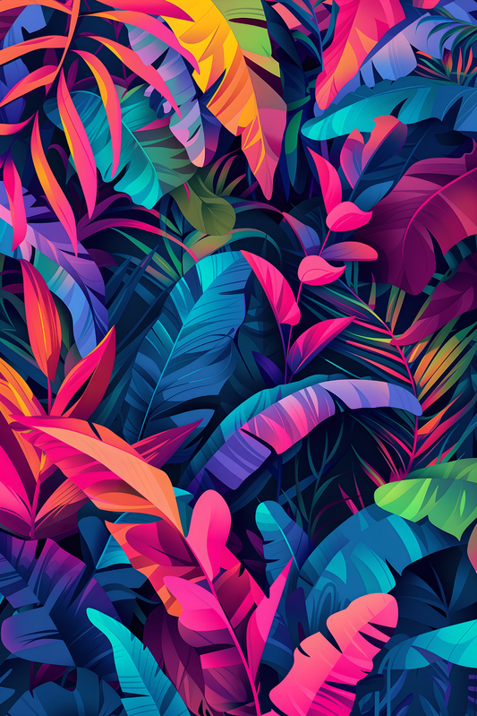 Tableau Pop Art "Jungle Vibes" (format rectangulaire)