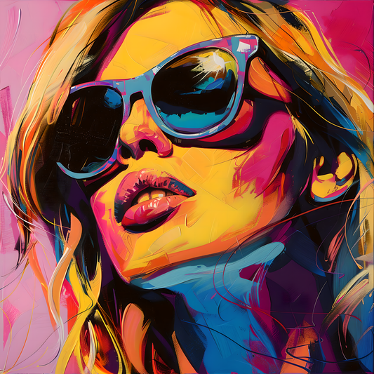 Tableau Pop Art "Pop Vibes Only" (format carré)