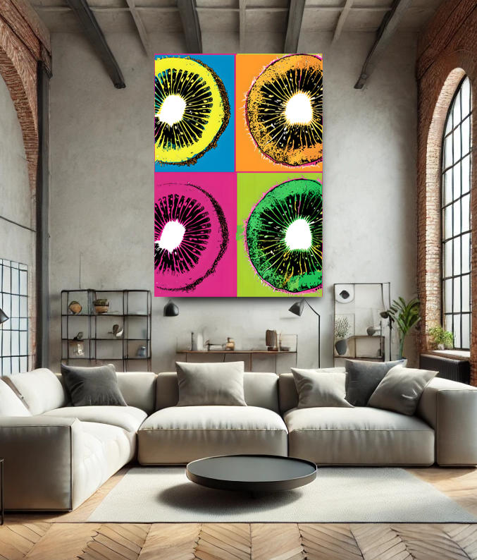 Tableau Pop Art 🔥 Série Limitée 🔥 Kiwi Pop (format rectangulaire)