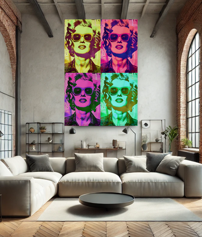 Tableau Pop Art "Marylin Pop Icône" (format rectangulaire)