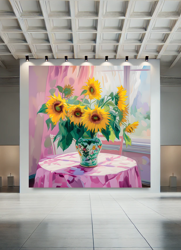 Tableau Pop Art "Éclat de Tournesols" (format carré)