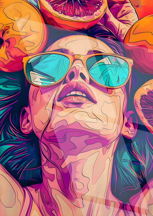 Tableau Pop Art "Summer Vibes" (format rectangulaire)