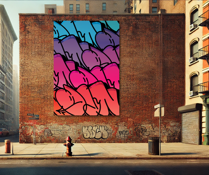 Tableau Street Art "Throw-up Graffiti Vibrations" (format rectangulaire)