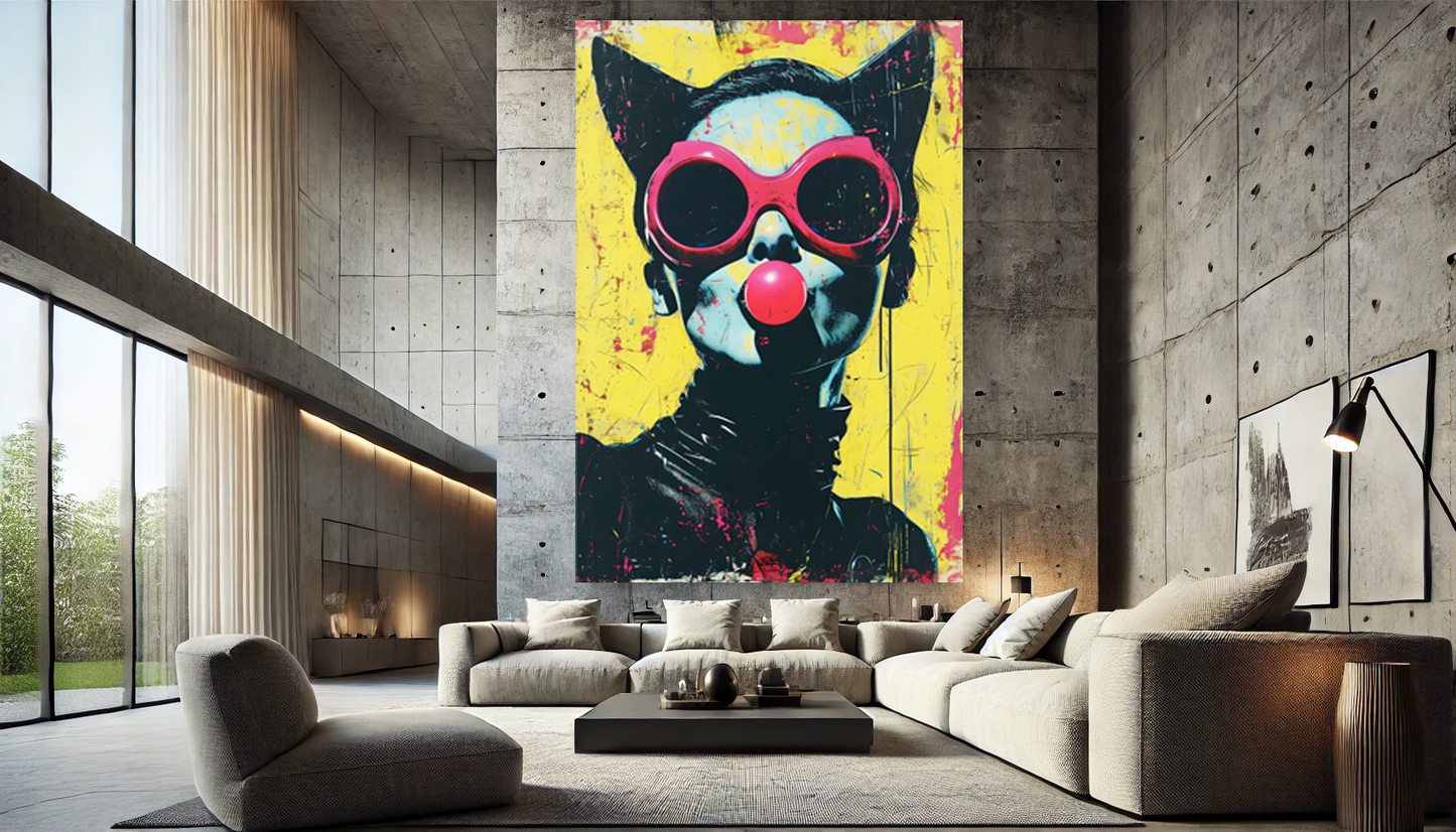 Tableau Pop Art "Bubble Trouble" (format rectangulaire)