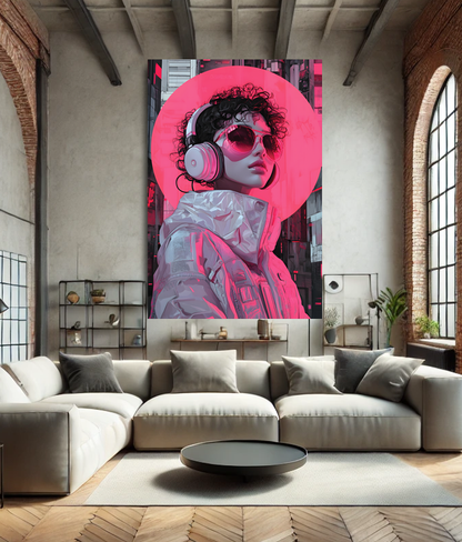 Tableau Pop Art "Neon Future" (format rectangulaire)
