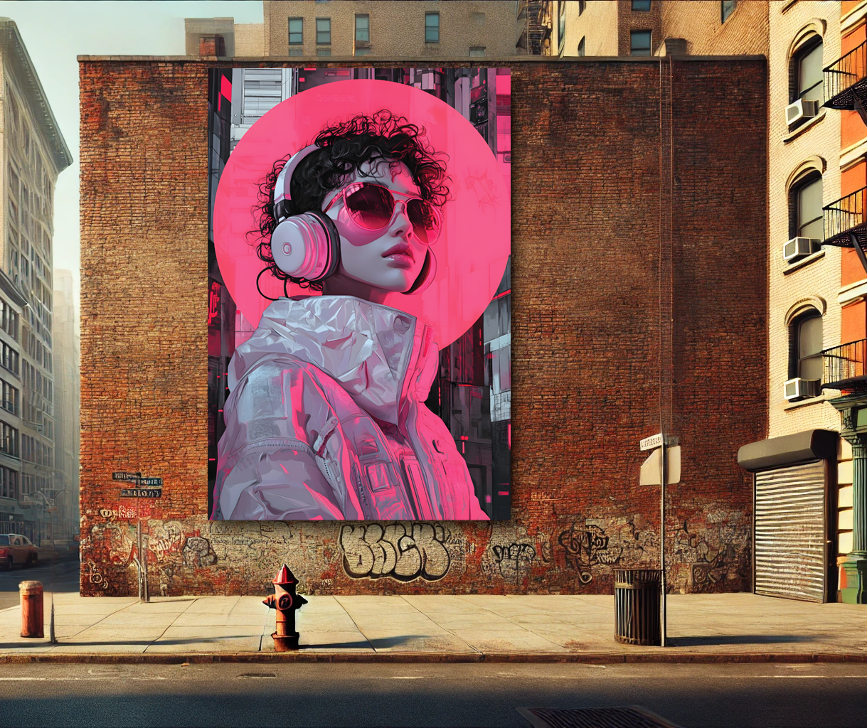 Tableau Pop Art "Neon Future" (format rectangulaire)