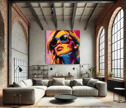 Tableau Pop Art "Pop Vibes Only" (format carré)