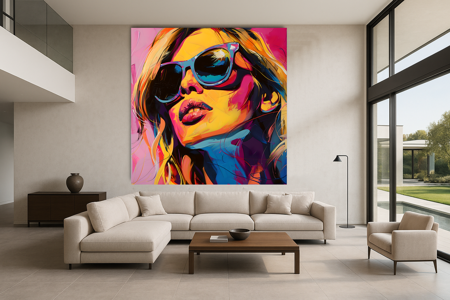 Tableau Pop Art "Pop Vibes Only" (format carré)