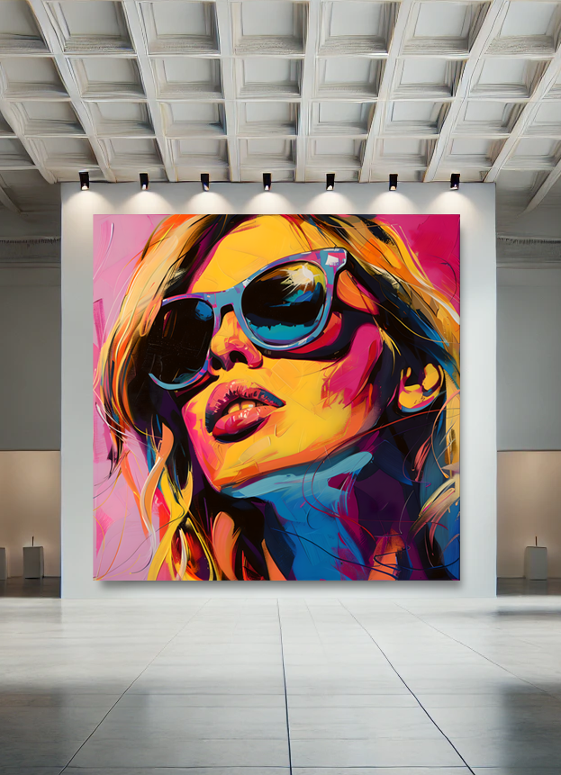 Tableau Pop Art "Pop Vibes Only" (format carré)