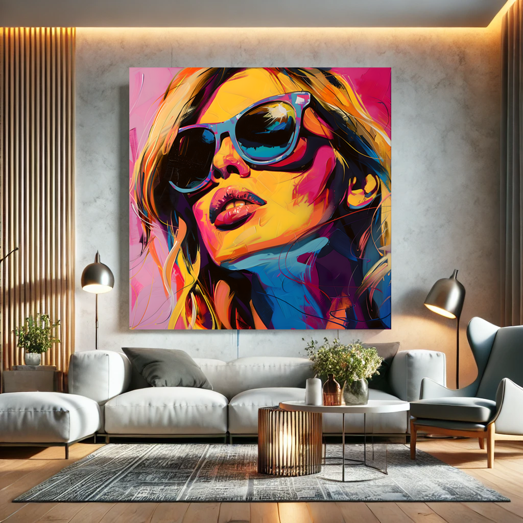 Tableau Pop Art "Pop Vibes Only" (format carré)