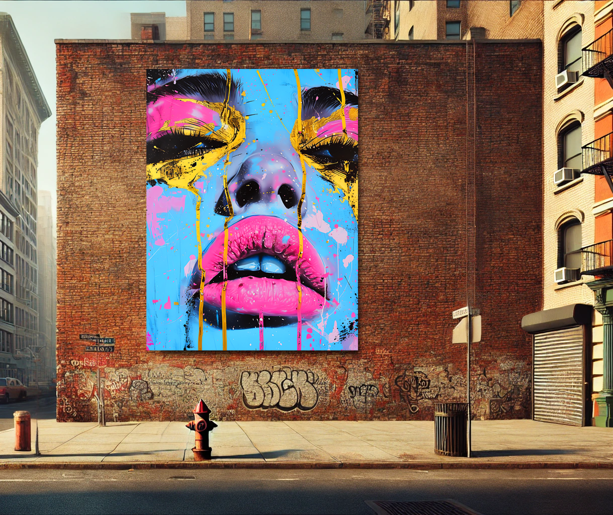 Tableau Pop Art "Neon Desire" (format rectangulaire)