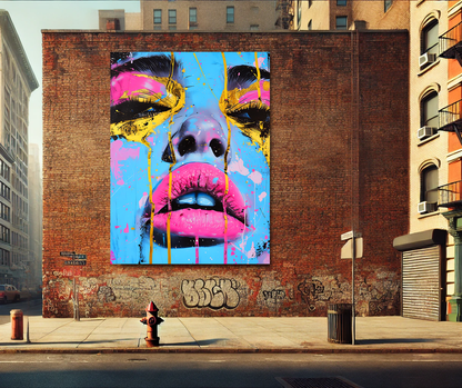 Tableau Pop Art "Neon Desire" (format rectangulaire)