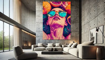 Tableau Pop Art "Summer Vibes" (format rectangulaire)