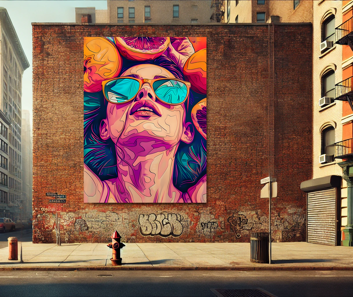 Tableau Pop Art "Summer Vibes" (format rectangulaire)