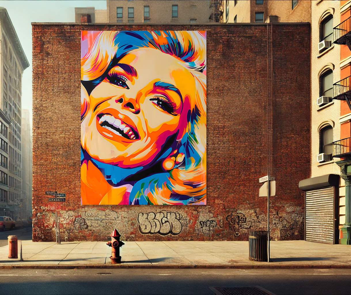 Tableau Pop Art "Smiling Icon" (format rectangulaire)